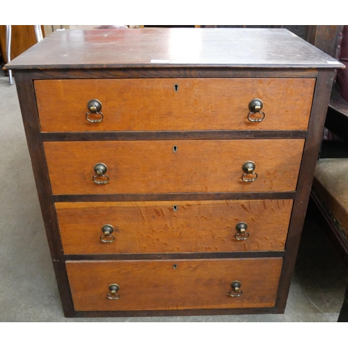 159 - An early 20th Century beech chest of drawers