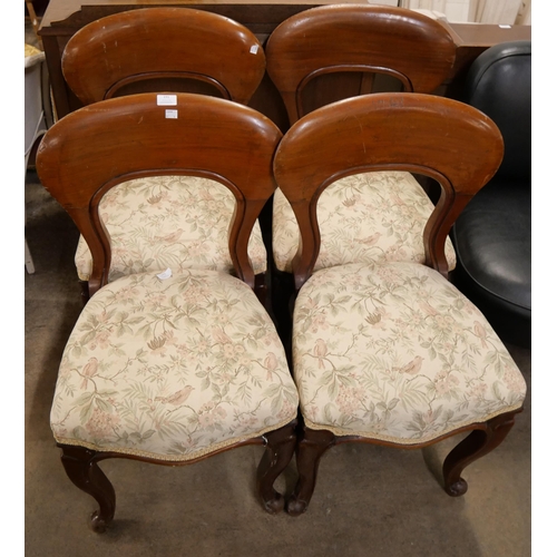 191 - A set of four Victorian mahogany balloon back chairs