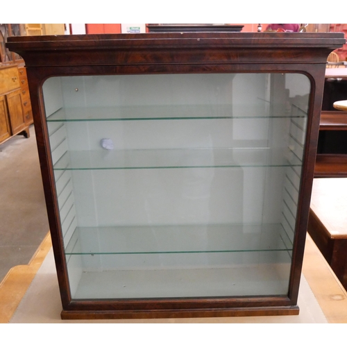 196 - A walnut wall hanging display cabinet