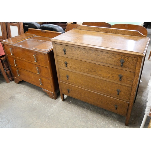 198 - Two oak chests of drawers