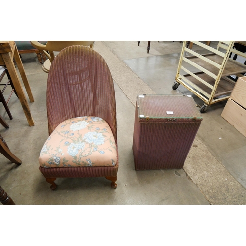 200 - A Lloyd Loom Lusty bedroom chair and an ottoman