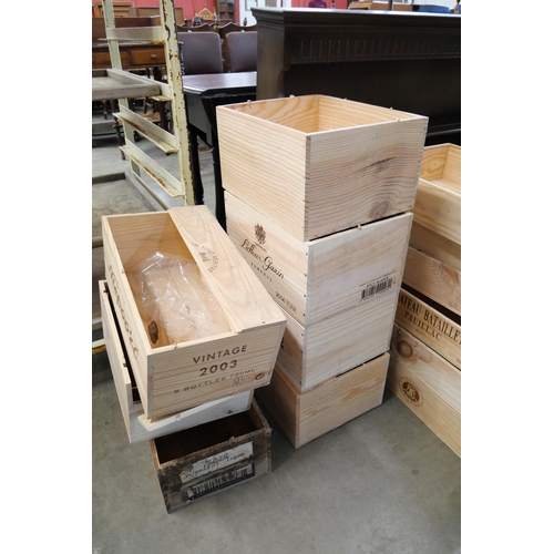 202 - Seven pine wine crates