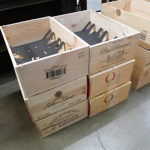 204 - Six pine wine crates