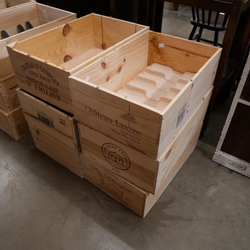 205 - Six pine wine crates