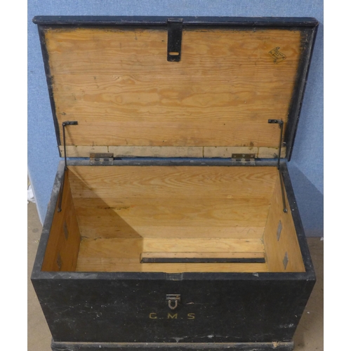 236 - A Victorian stained pine military chest