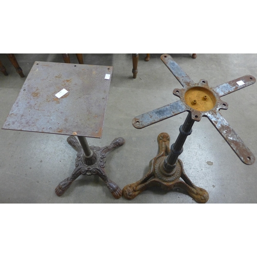 241 - Five cast iron pub table bases