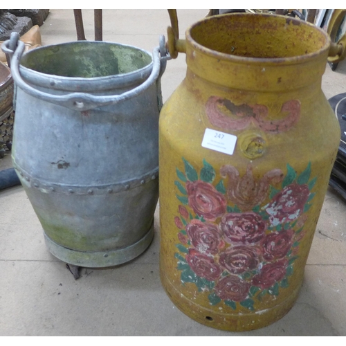 247 - Two metal milk churns