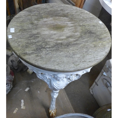 251 - A Victorian cast iron white painted pub table