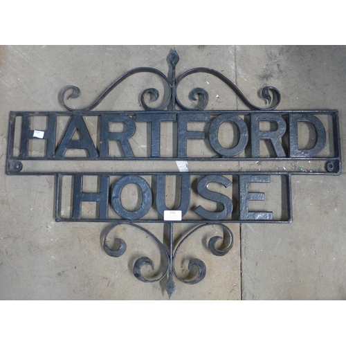 256 - A wrought iron Hartford House sign