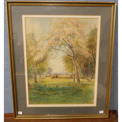 276 - Two early 20th Century English School watercolours, landscapes, framed