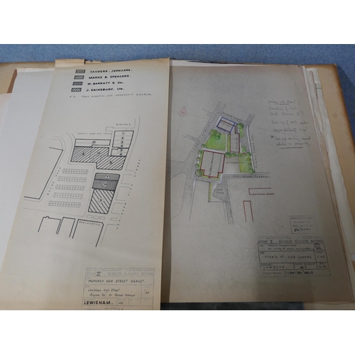 281 - A folio of architectural drawings (19th Century to 1960's)