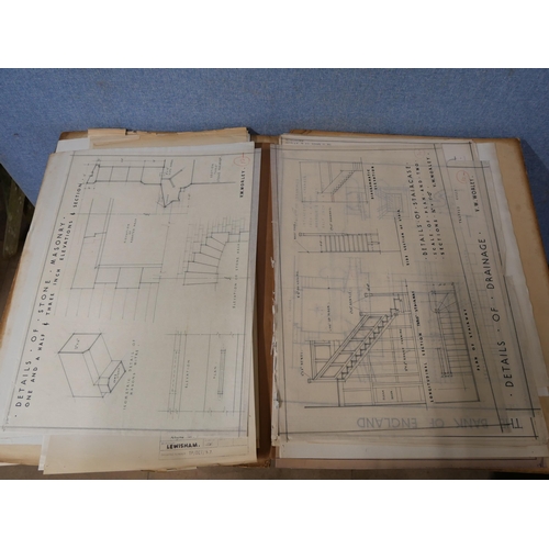 281 - A folio of architectural drawings (19th Century to 1960's)