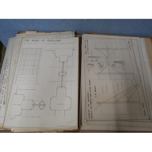 281 - A folio of architectural drawings (19th Century to 1960's)