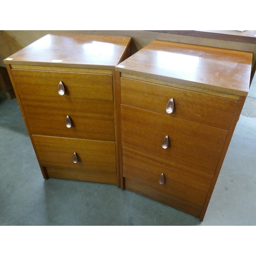 30 - A pair of teak bedside chests