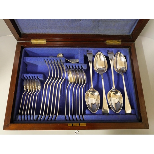 315 - A James Deakin & Sons, Sheffield canteen of silver plate and faux ivory handled cutlery, cased