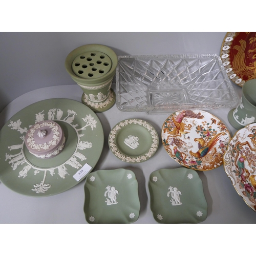 329 - A collection of Wedgwood Jasperware and Royal Crown Derby plates