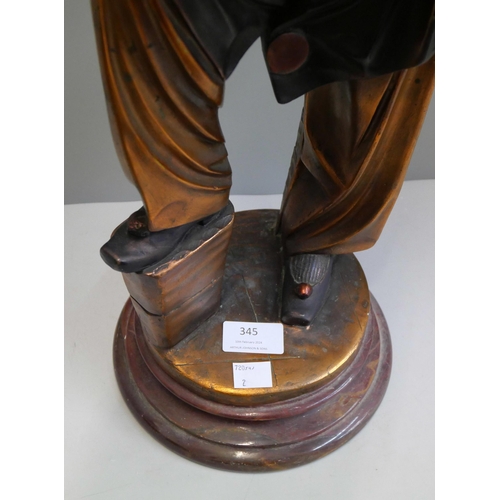 345 - A large Art Deco style bronze effect figure of a clown, manner of Chiparus