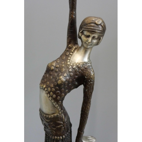 346 - An Art Deco style bronze effect figure of an exotic female dancer, manner of Chiparus