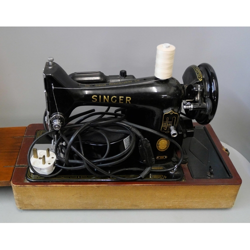 383 - A cased Singer sewing machine