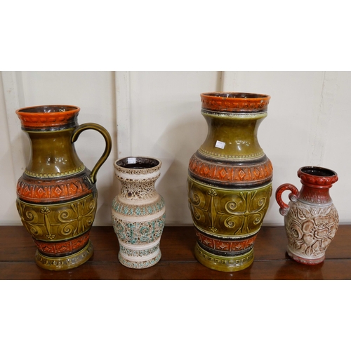 387 - Four West German porcelain vases