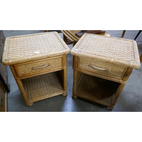 39C - A pair of wicker bedside cabinets