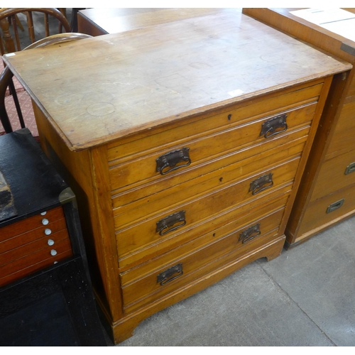 87 - A late Victorian satin birch chest of drawers of drawers