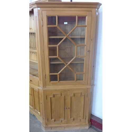 98 - A George III style pine freestanding corner cabinet