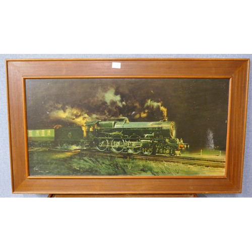 295A - A Terence Cuneo King George V locomotive print, framed