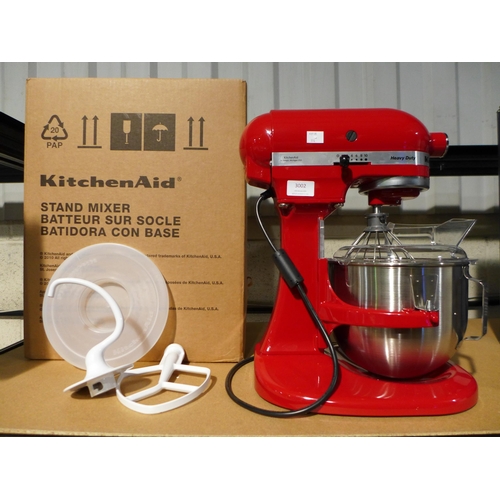 3002 - KitchenAid Heavy Duty Red 4.8L Stand Mixer Model: 5KPM5BER, original RRP  £316.66 + vat (314-144) *T... 