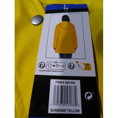 3027 - Quantity of Women's Yellow Hooded Waterproof Coats - mixed size * this lot is subject to VAT