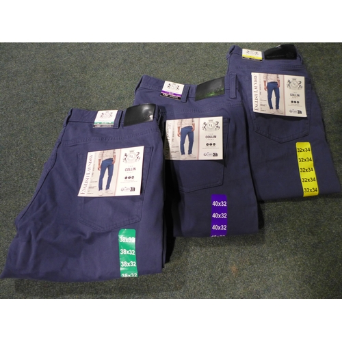 3031 - Quantity of Men's English Laundry Blue Stretch Trousers - mixed size * this lot is subject to VAT