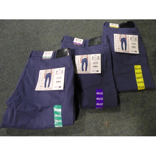 3032 - Quantity of Men's English Laundry Blue Stretch Trousers - mixed size * this lot is subject to VAT