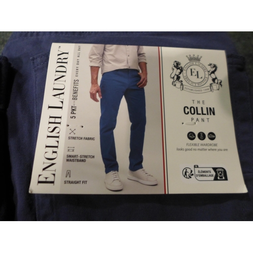 3032 - Quantity of Men's English Laundry Blue Stretch Trousers - mixed size * this lot is subject to VAT