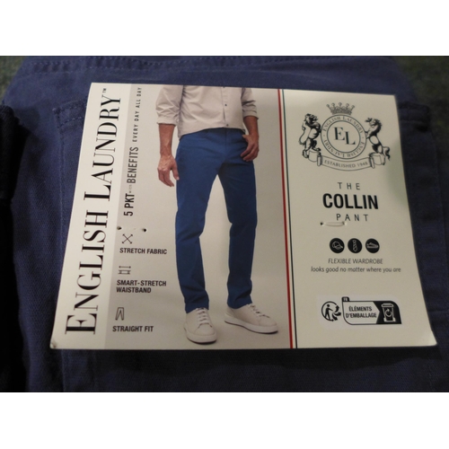 3033 - Quantity of Men's English Laundry Blue Stretch Trousers - mixed size * this lot is subject to VAT