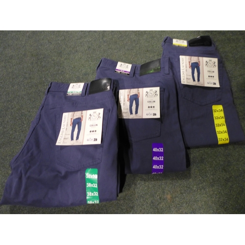 3034 - Quantity of Men's English Laundry Blue Stretch Trousers - mixed size * this lot is subject to VAT