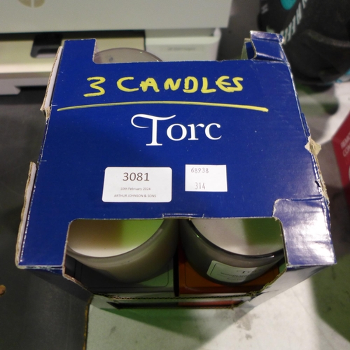 3081 - Torc Scented Candles (314-143) *This lot is subject to vat