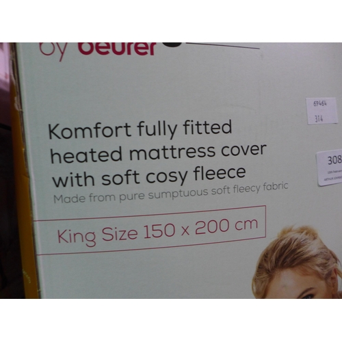 3085 - Monogram Komfort Fully Fitted Heated Mattress Cover (Kingsize) (314-377) *This lot is subject to vat