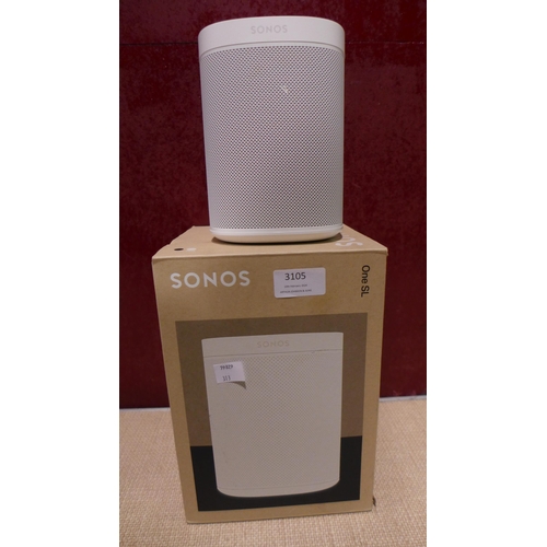 3105 - Sonos One SL White Speaker, Original RRP £136.99 + vat            (313-59)   * This lot is subject t... 