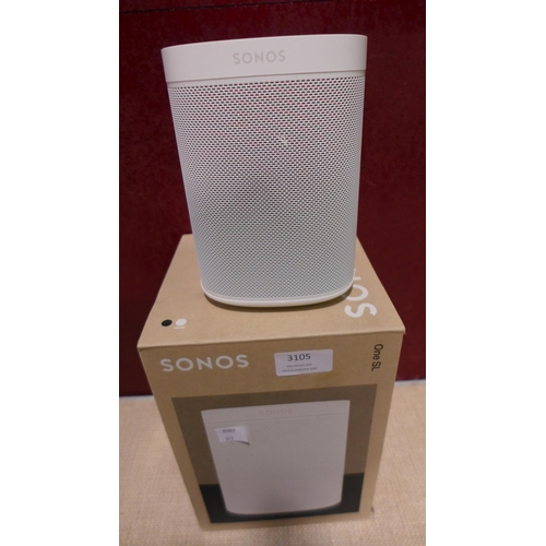 3105 - Sonos One SL White Speaker, Original RRP £136.99 + vat            (313-59)   * This lot is subject t... 