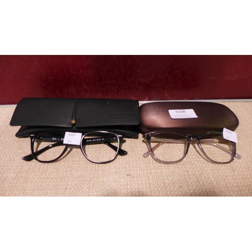 3108 - Rayban Black Plastic Glasses & Ted Baker Karina Glasses - Damaged (313-454,471)   * This lot is subj... 