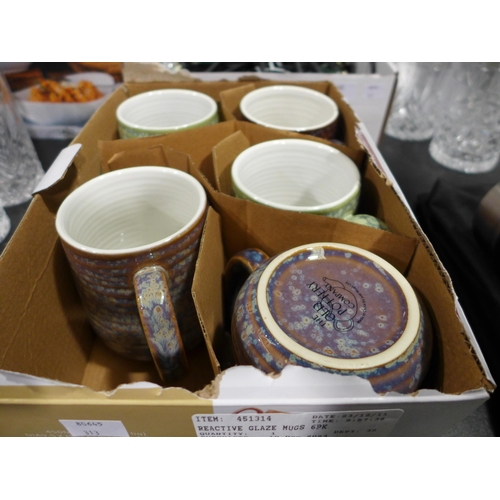 3289 - Reactive Glaze 16Oz Mugs    (313-472)   * This lot is subject to vat