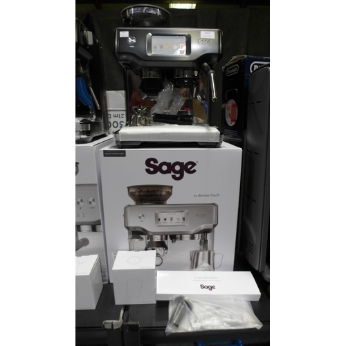 3302 - Sage Barista Black Stainless Steel Touch Pump  Coffee Machine, Original RRP £666.66 + vat   (313-470... 