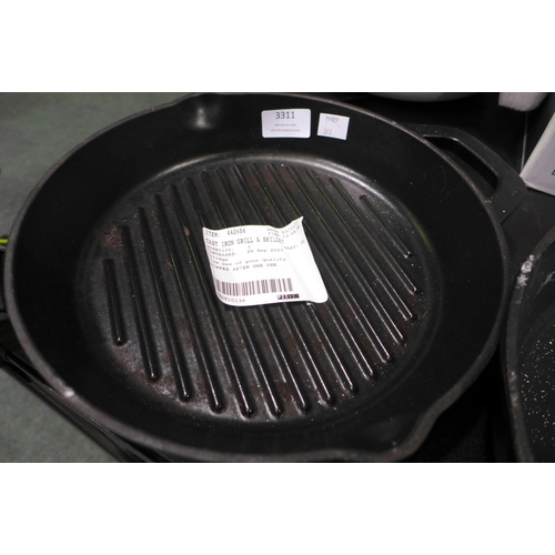 3311 - Tramontina Cast Iron Grill & Skillet   (313-67)   * This lot is subject to vat