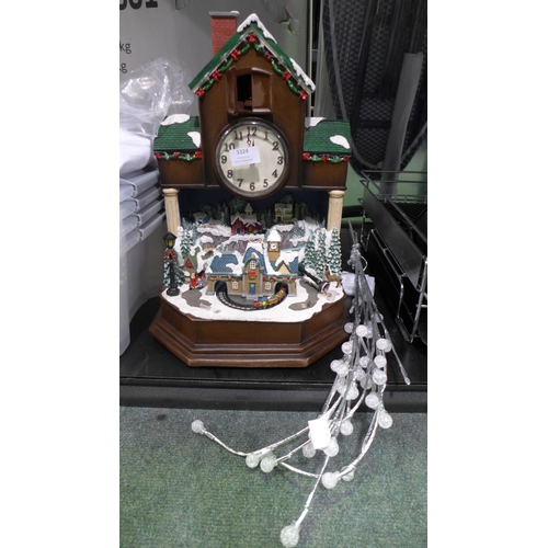 3324 - Festive Musical Cuckoo Clock, Led Bubble Branches (Natural/Silver)  (314-269,289) *This lot is subje... 