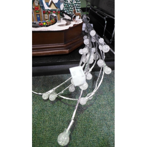 3324 - Festive Musical Cuckoo Clock, Led Bubble Branches (Natural/Silver)  (314-269,289) *This lot is subje... 