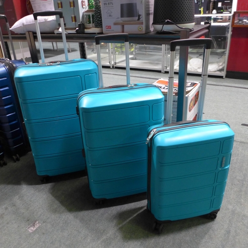 3357 - American Tourister 3Pc Summer Splash Teal Luggage Set - (  Large/Medium/Carry On)  , original RRP  £... 