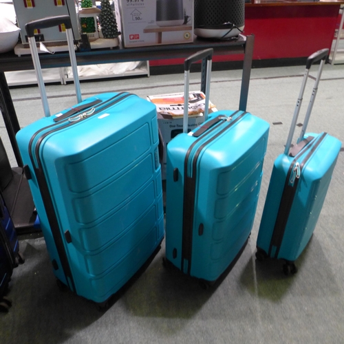 3357 - American Tourister 3Pc Summer Splash Teal Luggage Set - (  Large/Medium/Carry On)  , original RRP  £... 