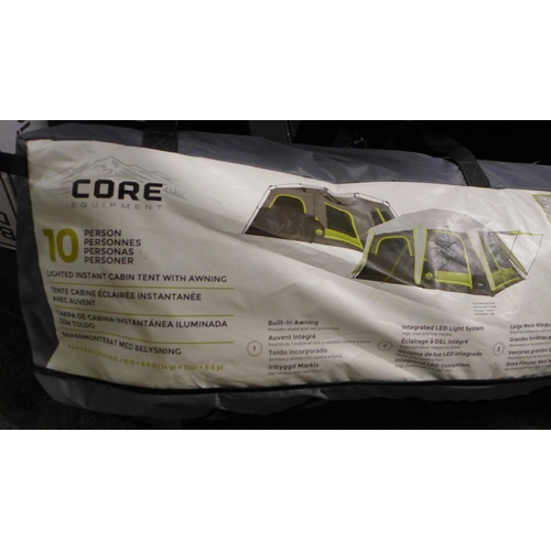 3359 - Core 10 Person Cabin Lighted Tent  , original RRP  £249.99 + vat (314-291) *This lot is subject to v... 