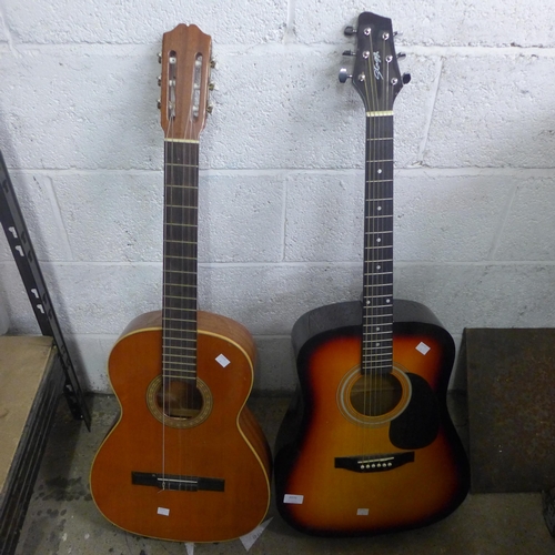 2070 - 2 Acoustic guitars; Stagg (SWA1SB) and classical style