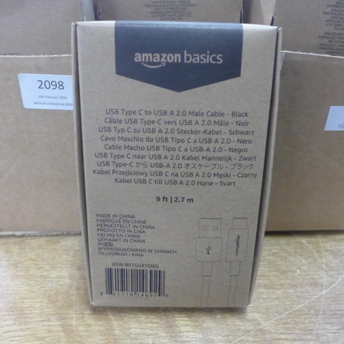 2098 - 30 Amazon Basics 9ft USB to USBC fast charge cables